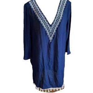 Kona del Sol Swim Cover - L navy /white detail, polyester, never worn